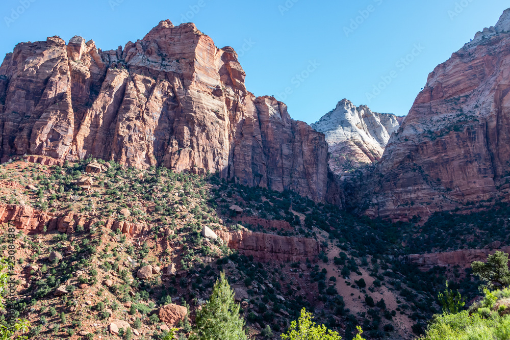 view of zion canyon in utah usa