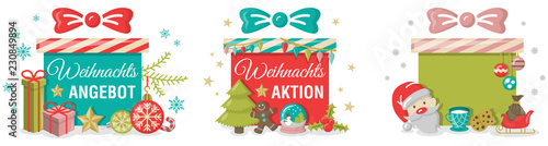 Weihnachts Angebot Aktion Button Set