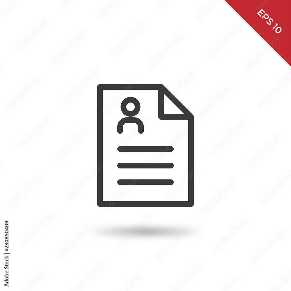 Resume document vector icon Resume document vector icon