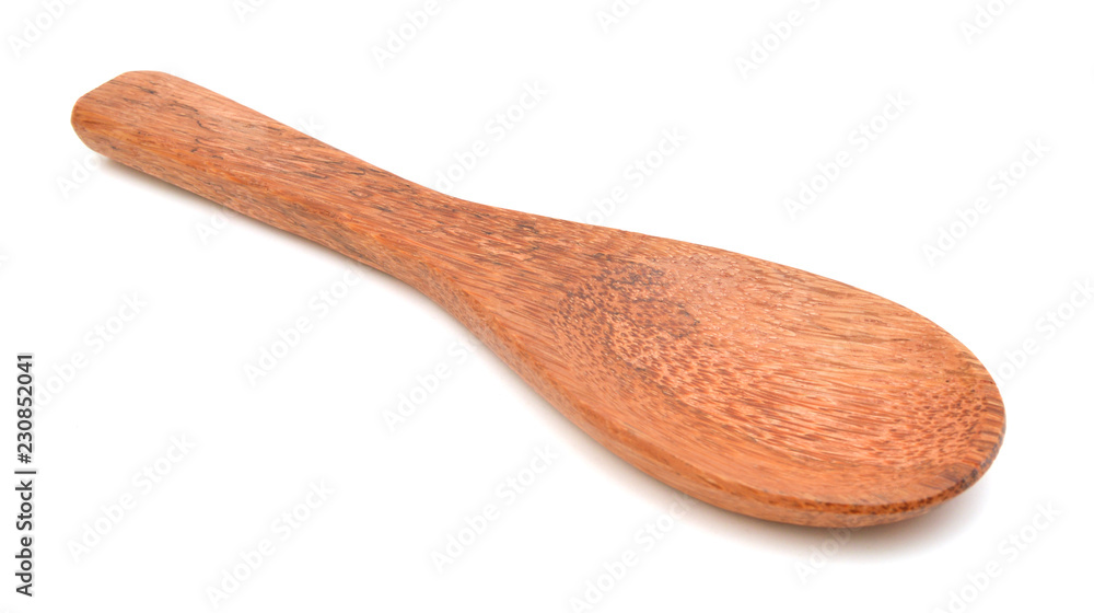 One wooden spoon on white One wooden spoon on white