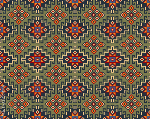 Seamless geometric ethnic pattern. Traditional Asian kilim style.