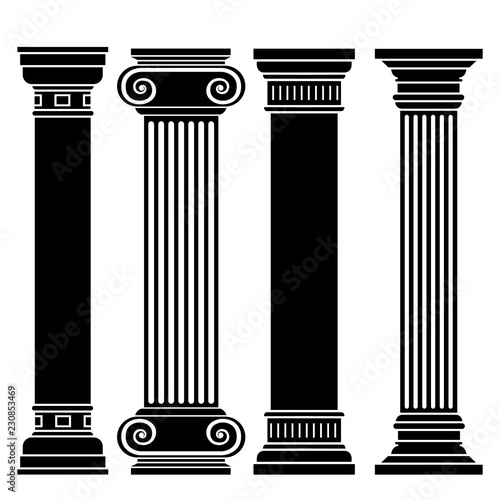 Column icon, logo on white background