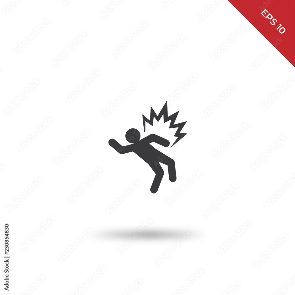 Electroshock risk vector icon Electroshock risk vector icon