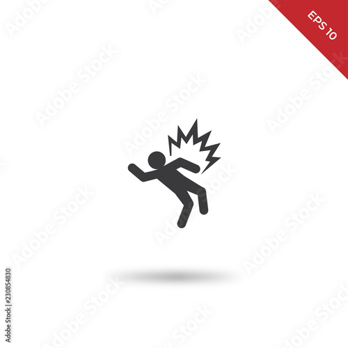 Electroshock risk vector icon