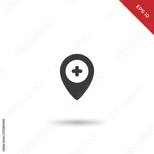 Hospital location vector icon