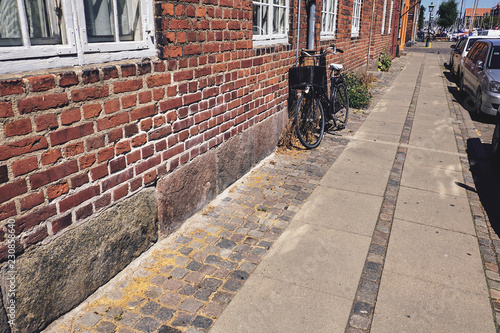 bicycle near the brick wall in Copenhagen