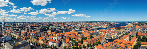 Top view of Copenhagen, Denmark. Panorama