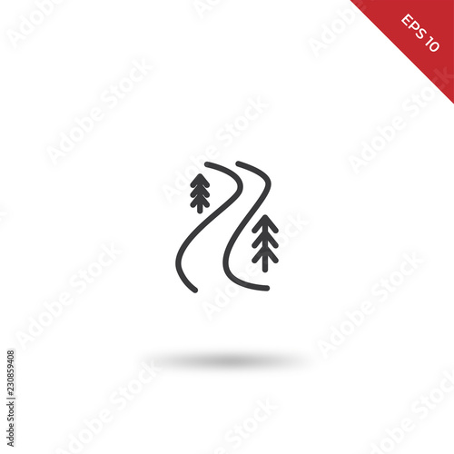 River trail vector icon