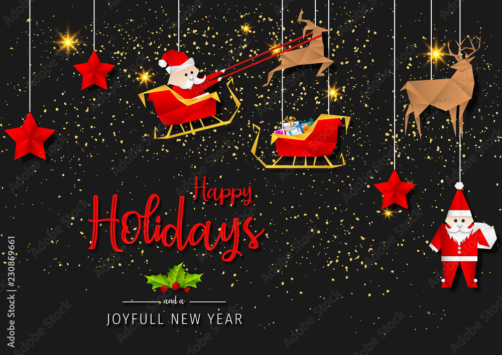 Happy Holidays and Joyful New Year Greeting Card. Happy Holidays and