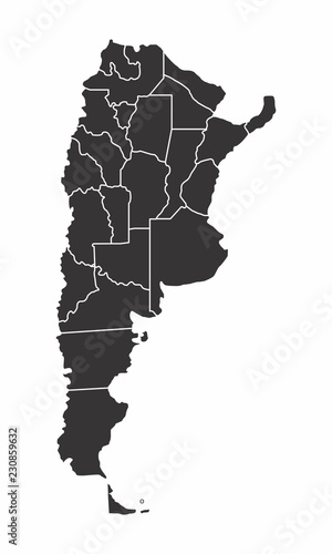 Argentina black and white map