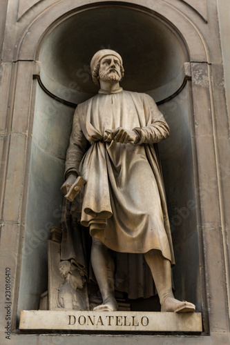 Canvas Print Donatello monument in Florence, Italy