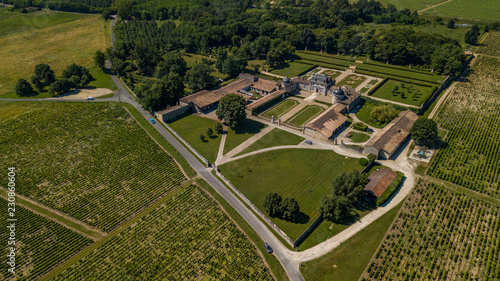 Aerial view of Castle of Malle, Barsac, France