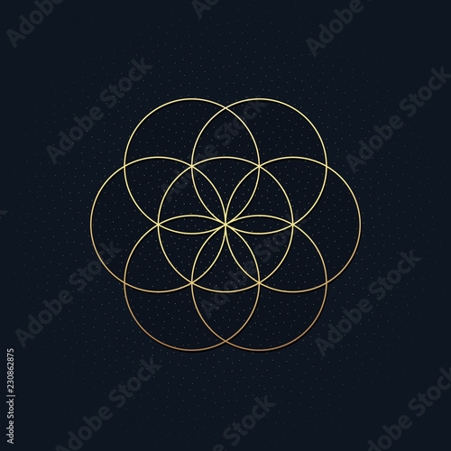 A luxury background with a golden Flower of Life