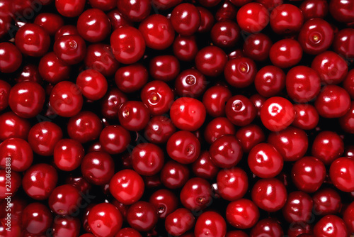 natural ripe fresh cherry  background  close-up