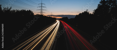 Cuadro en lienzo Autobahn Lichtlinien