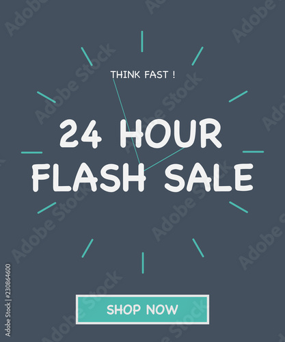 Time to shop banner. 24 hour flash sale. shop now.Time to sale banner with clock icon tag. Vector sale illustration. Bank card icon. Promotional sale brochure. Banner