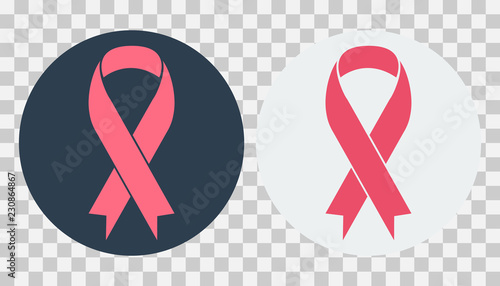 Breast cancer awareness symbol, vector illustration, eps10 Medical Design. Pink breast cancer awareness ribbon isolated on a transparent background