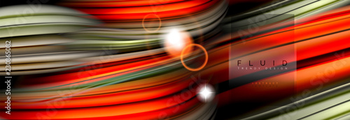 Mixing color waves on black, liquid flowing shapes