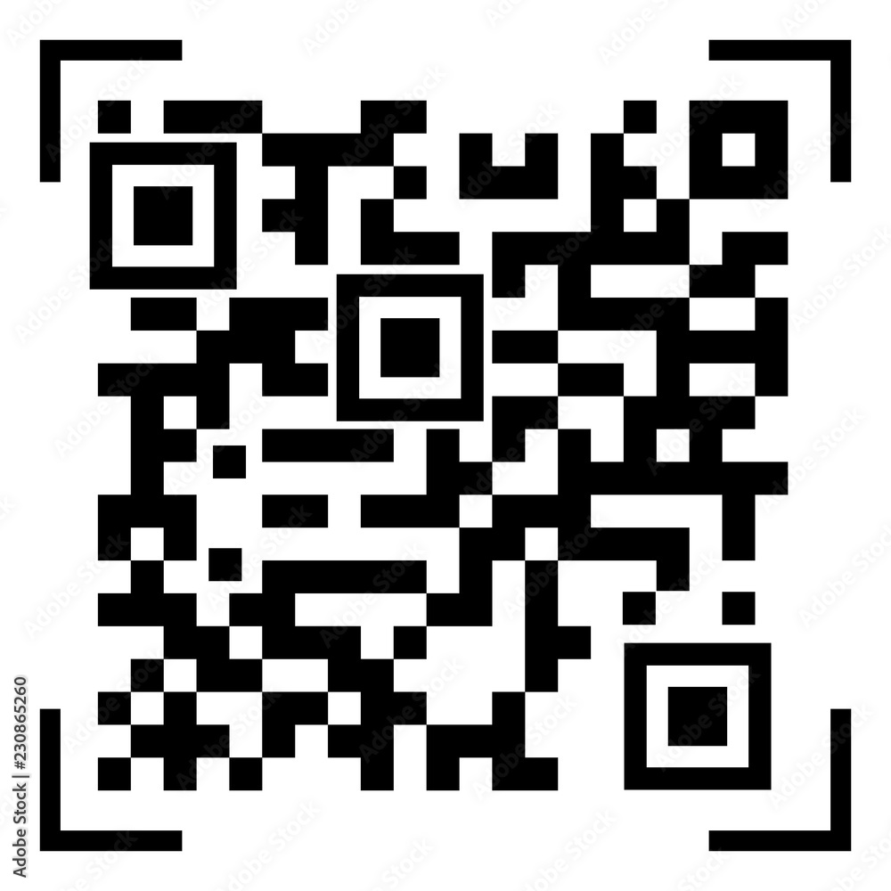 Vector QR code sample for smartphone scanning isolated on white background. Vector QR code sample for smartphone scanning isolated on white background.