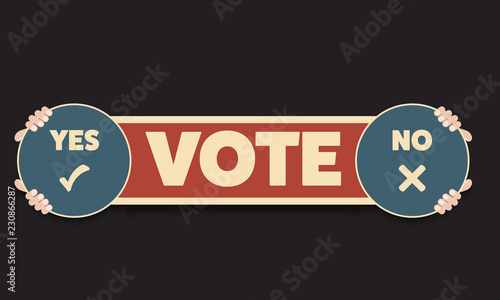 Concept with topic of vote yes or no. Vector concept for  printed materials, website, promotional materials.