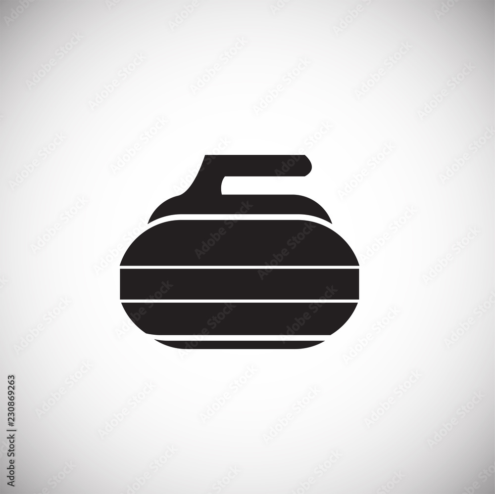 Curling projectile on white background icon Curling projectile on white background icon