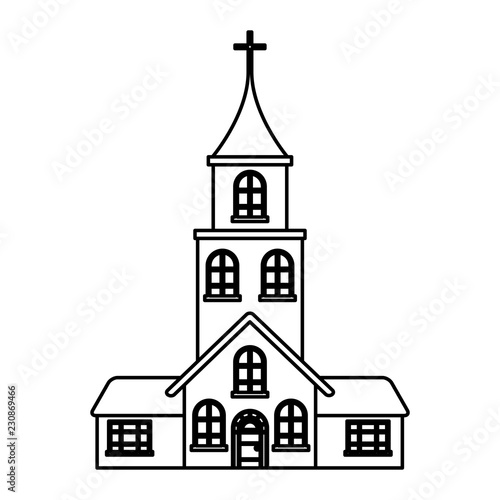 church bulding on white background