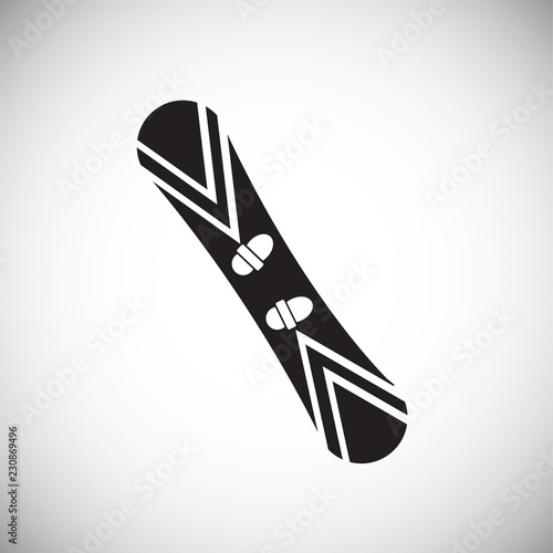 Snowboard on white background icon