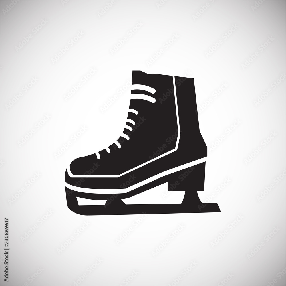 Ice skate on white background icon Ice skate on white background icon