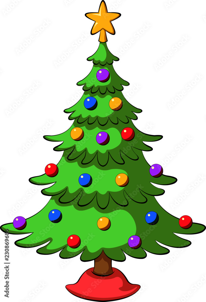 Cartoon Christmas Tree Stock Vector Adobe Stock Cartoon Christmas Tree Stock Vector Adobe Stock