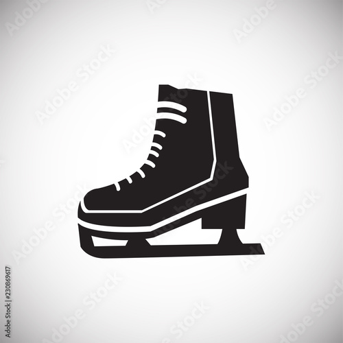 Ice skate on white background icon