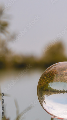 Smartphone HD wallpaper of crystal ball landscape near Wallersdorf - Bavaria - Germany
