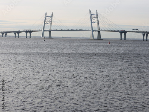 Wallpaper Mural Seascape with cable-stayed bridge Torontodigital.ca
