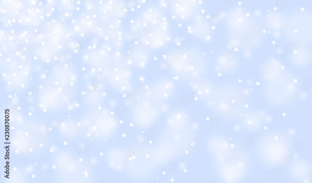 bright light blue background christmas snowfall