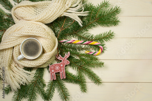 Photos Christmas cozy background with copy space