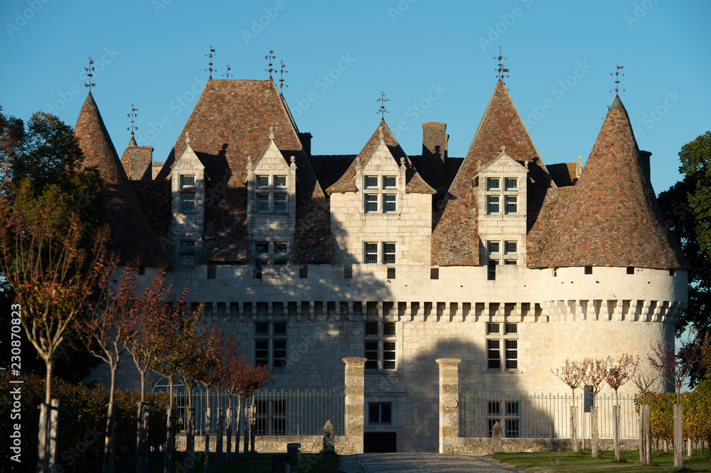 The castle of Monbazillac, historical monument, Sweet botrytized wines have been made in Monbazillac