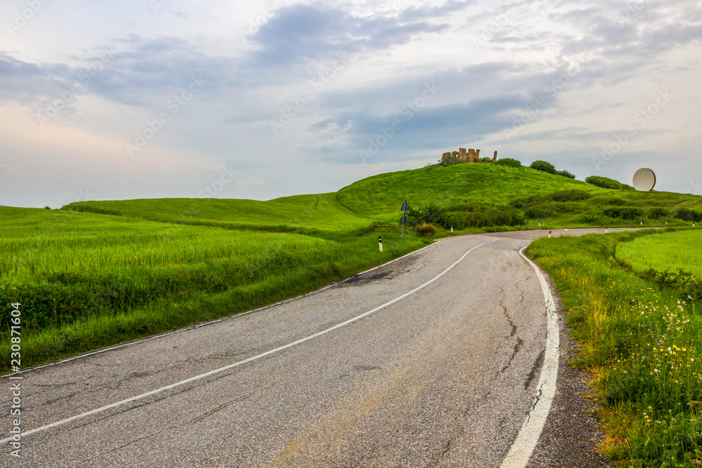 green fields near Volterra in Tuscany