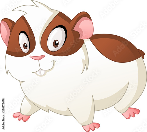 Cartoon cute hamster. Vector illustration of funny happy animal.