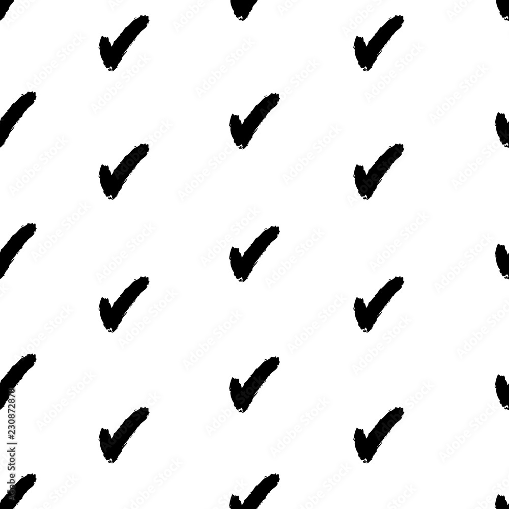 Seamless pattern with hand drawn acceptance symbols. Seamless pattern with hand drawn acceptance symbols.