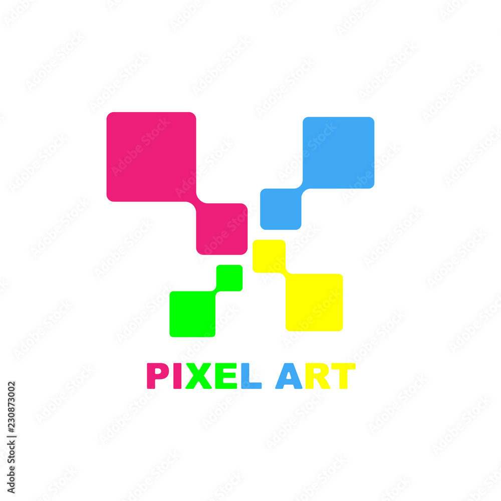Pixel Art Logo Design Template. EPS 10. Vector Pixel Art Logo Design Template. EPS 10. Vector