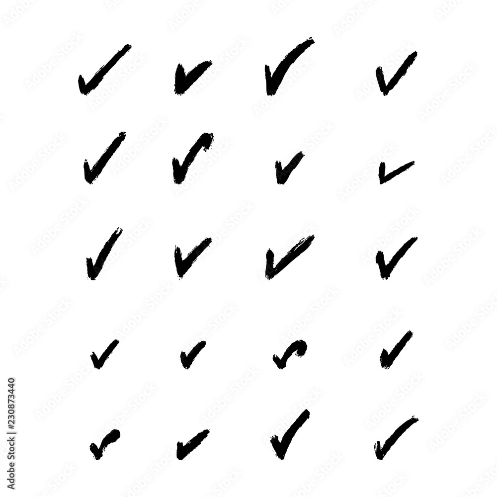 Vector collection of hand drawn acceptance symbols. Vector collection of hand drawn acceptance symbols.