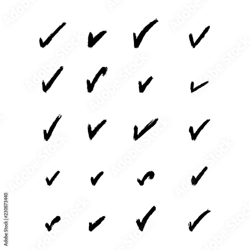 Vector collection of hand drawn acceptance symbols.