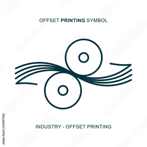Offset printing symbol for graphic industry.