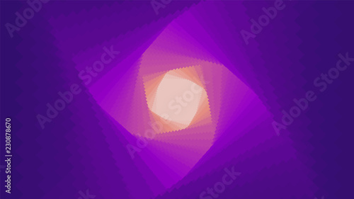 Obraz na plátně Vector infinite rhombic or square twisted tunnel with gradient depth effect
