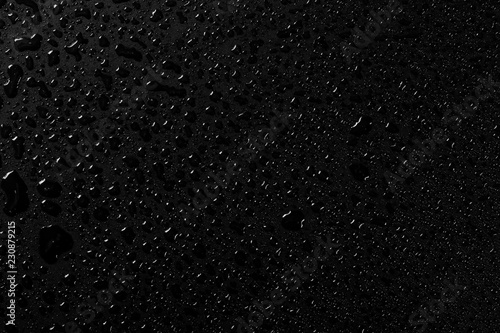 water drops on black background, abstract texture