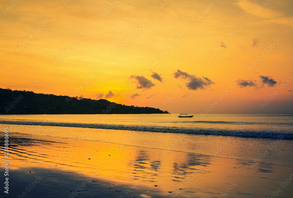 Sunset on the Jimbaran beach, Bali, Indonesia Sunset on the Jimbaran beach, Bali, Indonesia