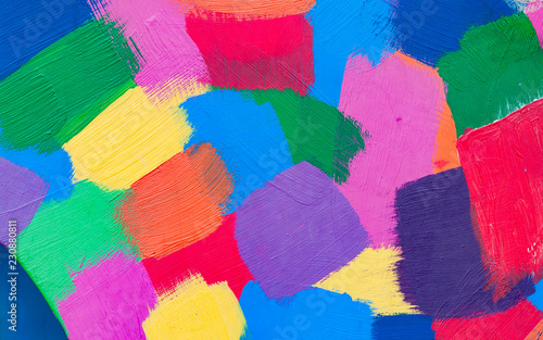 Multicolor abstract strokes with oil paint.