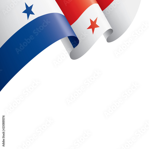 Panama flag, vector illustration on a white background