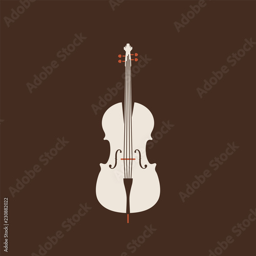 Classical cello icon. Isolated Vector String ill.