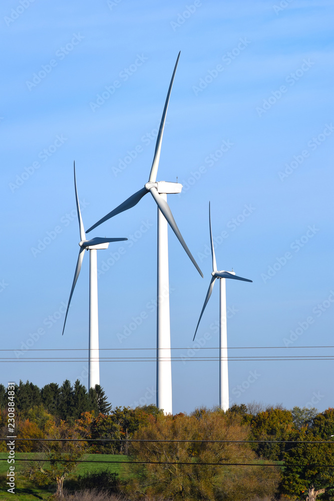 Fototapeta premium Wind Power Windmills Renewable Clean Green Energy Electricity Turbines