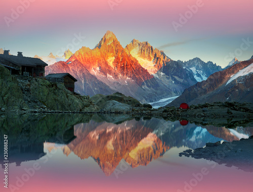 Crystal Lakes Chamonix in the Alps © panaramka